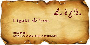 Ligeti Áron névjegykártya
